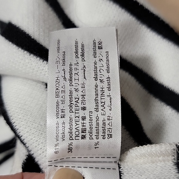 Zara Size L Soft Striped Sweater, Asymmetrical Hem, Split Cowl Neck Collar, NWOT - Picture 12 of 13